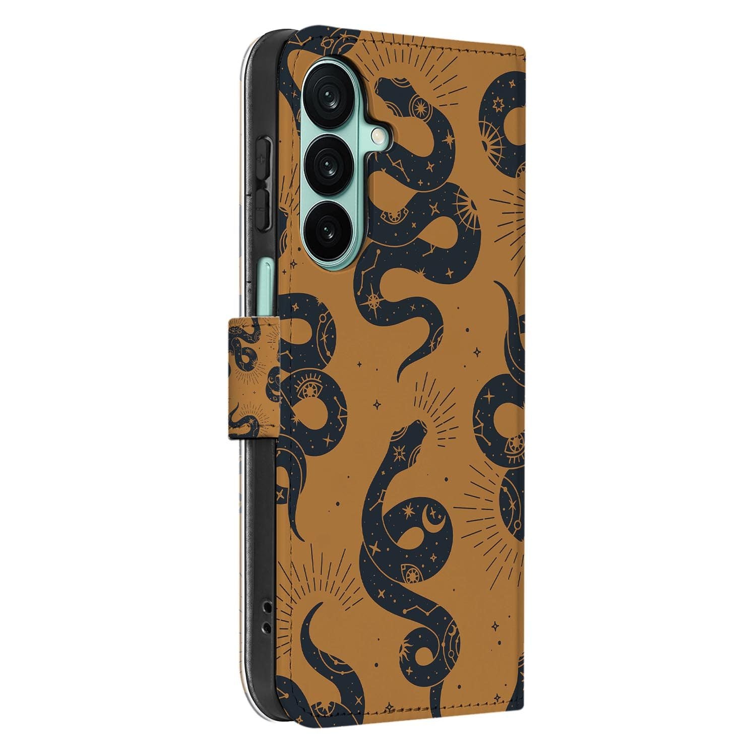 Samsung Galaxy A27 bookcase Snakes, detail van het stiksel