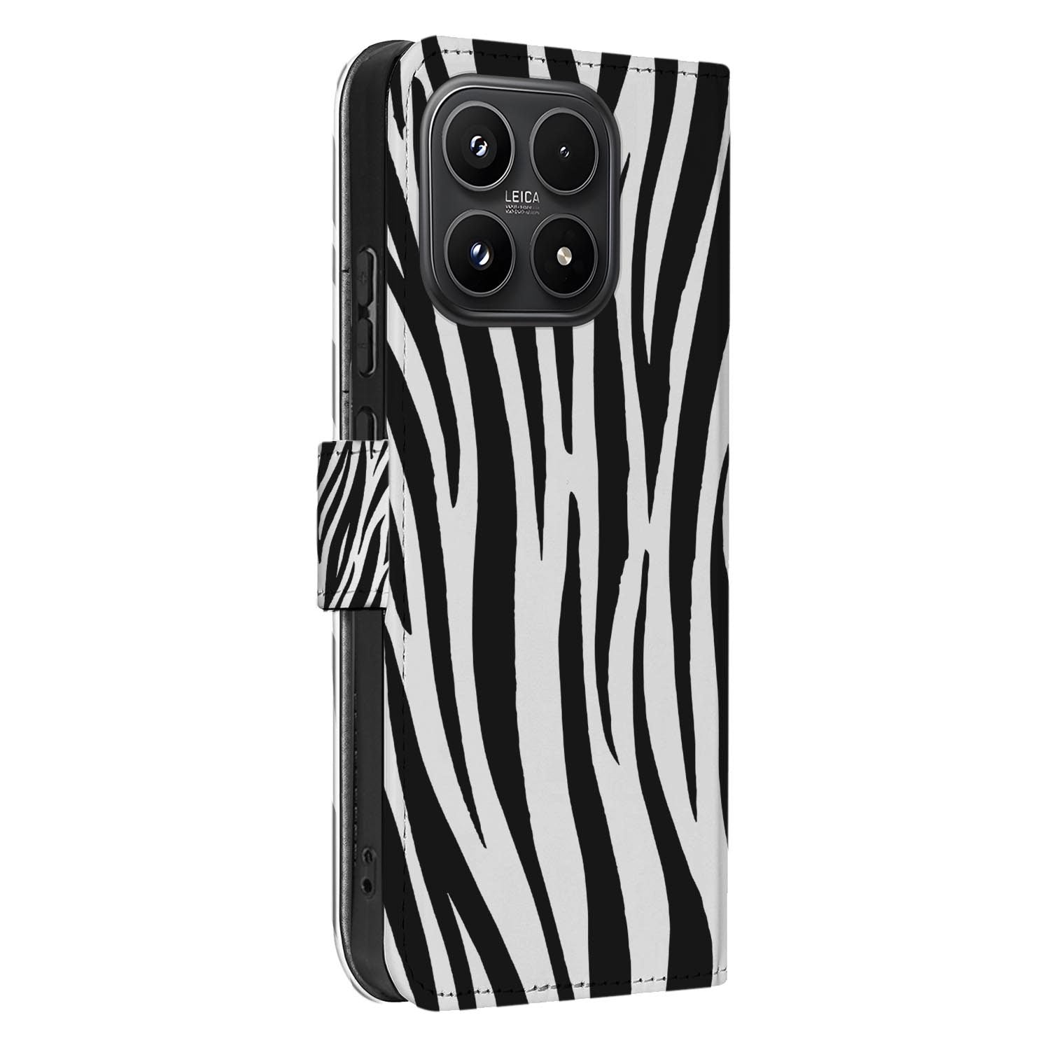 Xiaomi 17 bookcase Zebra, zijkant met knopuitsparingen