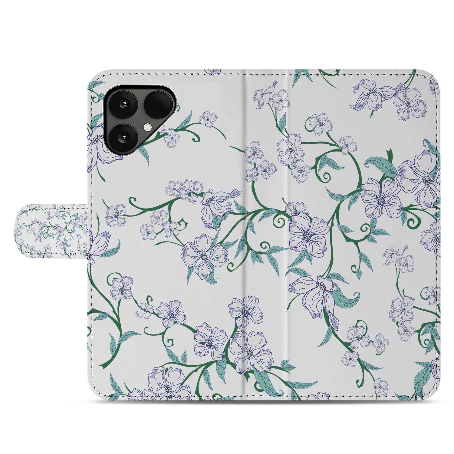 Fairphone 6 Bookcase Hoesje voor Fairphone 6 in Blossom White met Pasjeshouder TPU Binnenhouder design Blossom White aanzicht