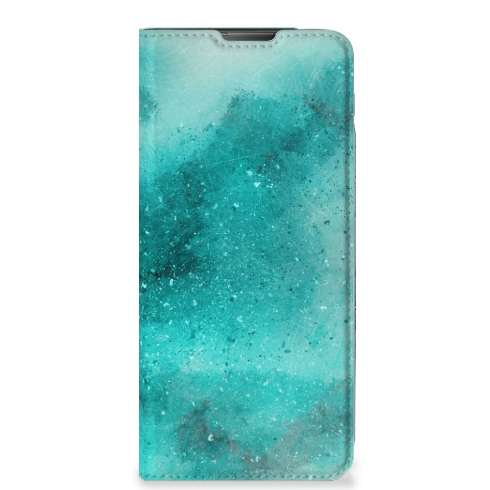 Bookcase Motorola Moto E20 Painting Blue zijaanzicht