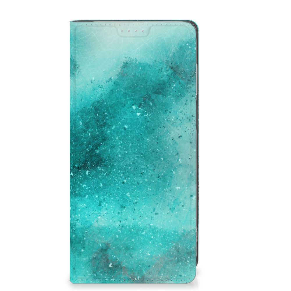 Bookcase Motorola Moto G13 | G23 Painting Blue voorkant aquablauw