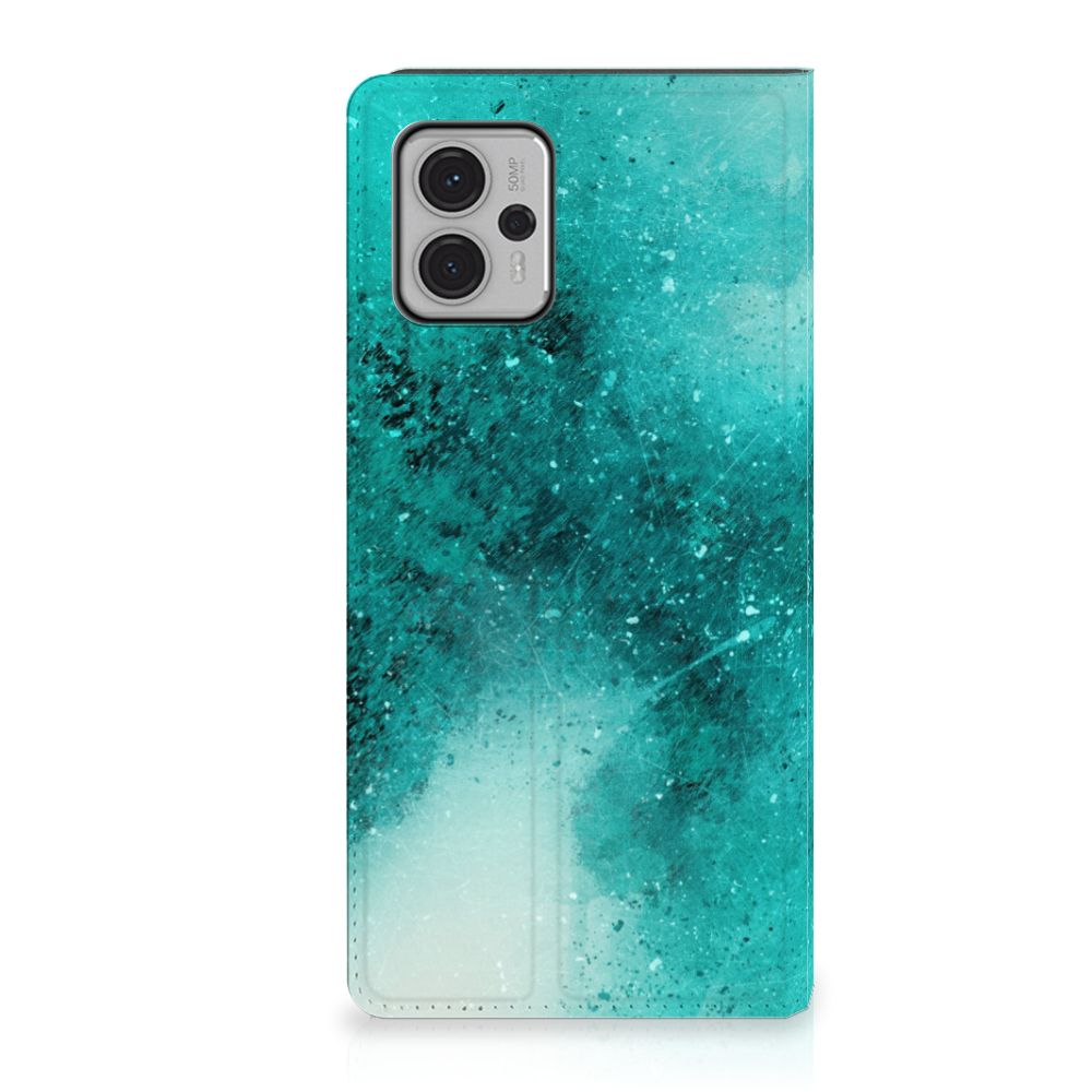 Bookcase Motorola Moto G13 | G23 Painting Blue design voorkant