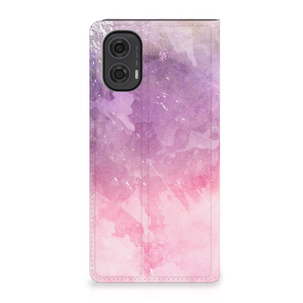 Bookcase Motorola Moto G24 | G04 | G24 Power Pink Purple Paint design roze paars aanzicht