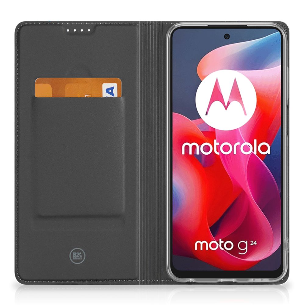 Bookcase Motorola Moto G24 | G04 | G24 Power Vogel zwart design voorkant