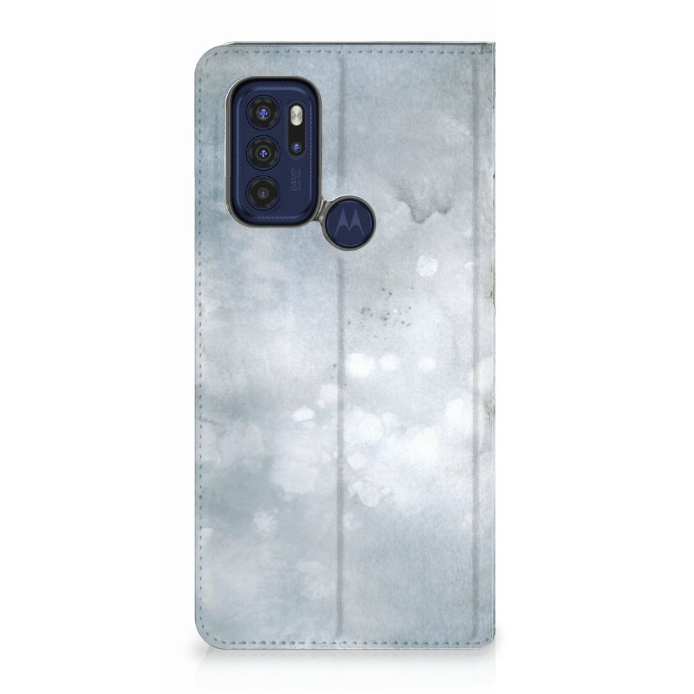 Bookcase Motorola Moto G60s Painting Grey achterzijde