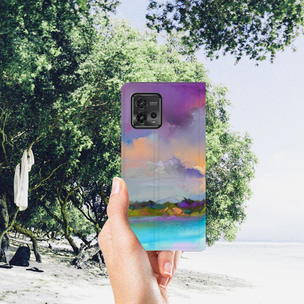 Bookcase Motorola Moto G72 Boat abstract schilderij strand natuur