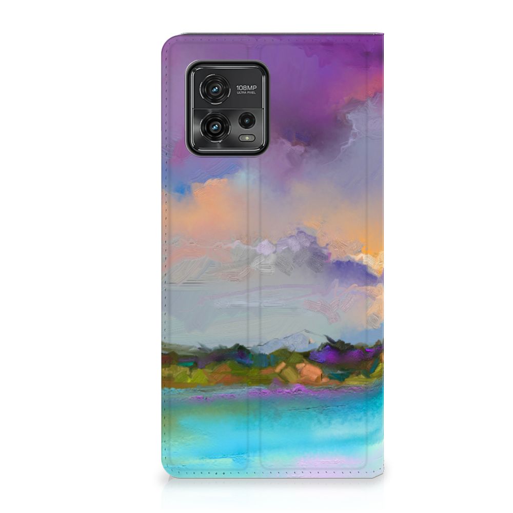 Bookcase Motorola Moto G72 Boat abstract schilderij bootje meer