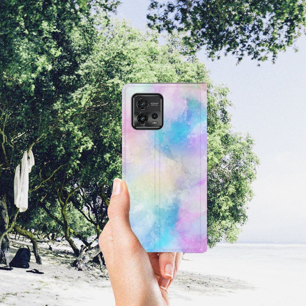 Bookcase Motorola Moto G72 Watercolor Light hand strand