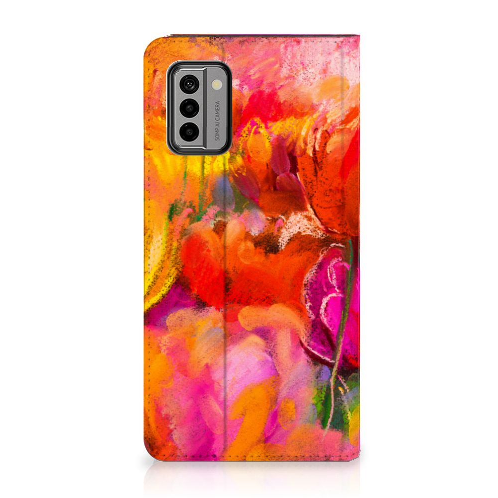 Bookcase Nokia G22 Tulips telefoonhoesje tulpen design voorkant