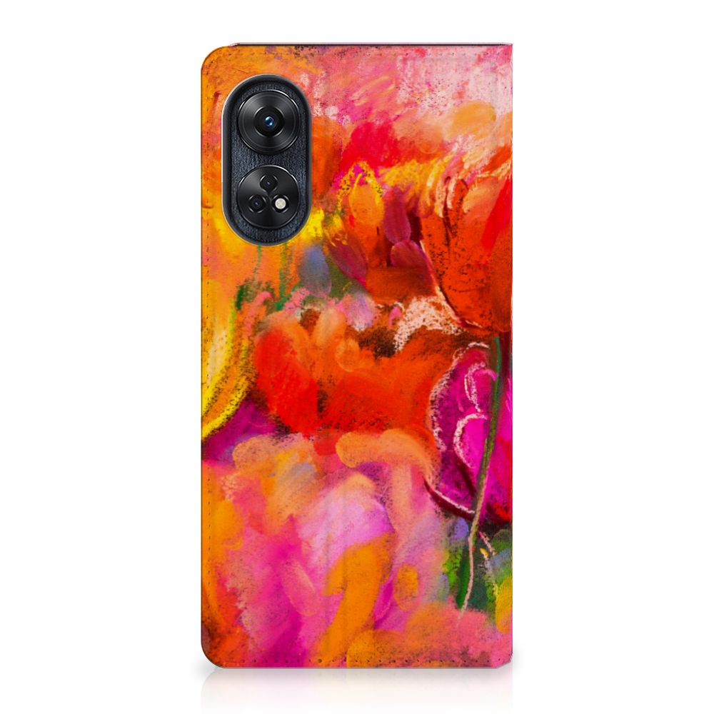 OPPO Reno8 T 4G Bookcase Tulips voorkant