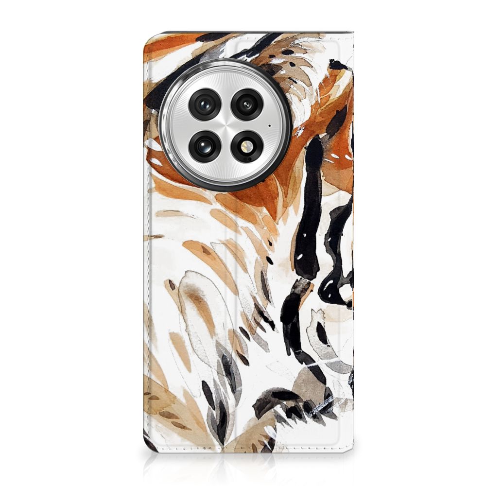 OnePlus 13 Bookcase OnePlus 13 Watercolor Tiger tijger design voorkant