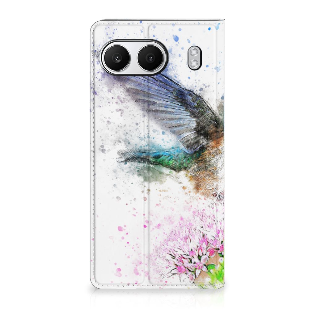 Bookcase OnePlus Nord 4 Vogel design vogel bloemen aanzicht