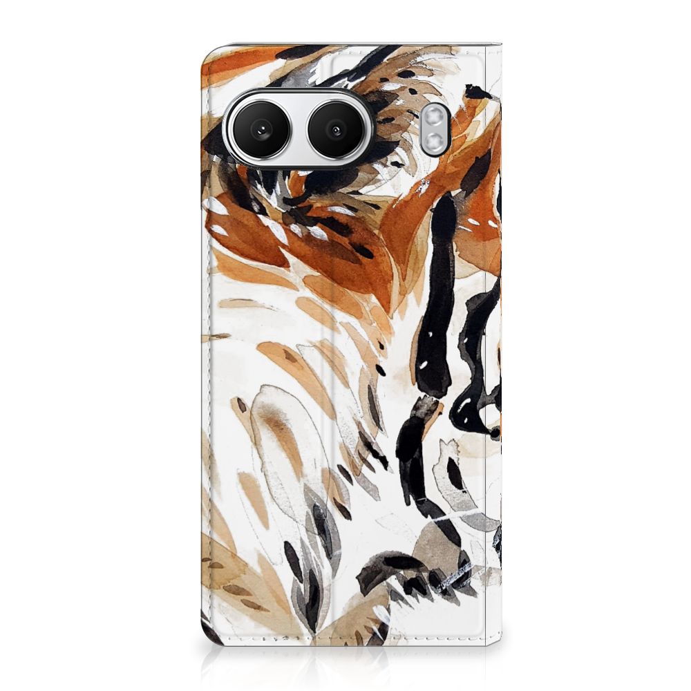 OnePlus Nord 4 Bookcase Watercolor Tiger tijger close-up