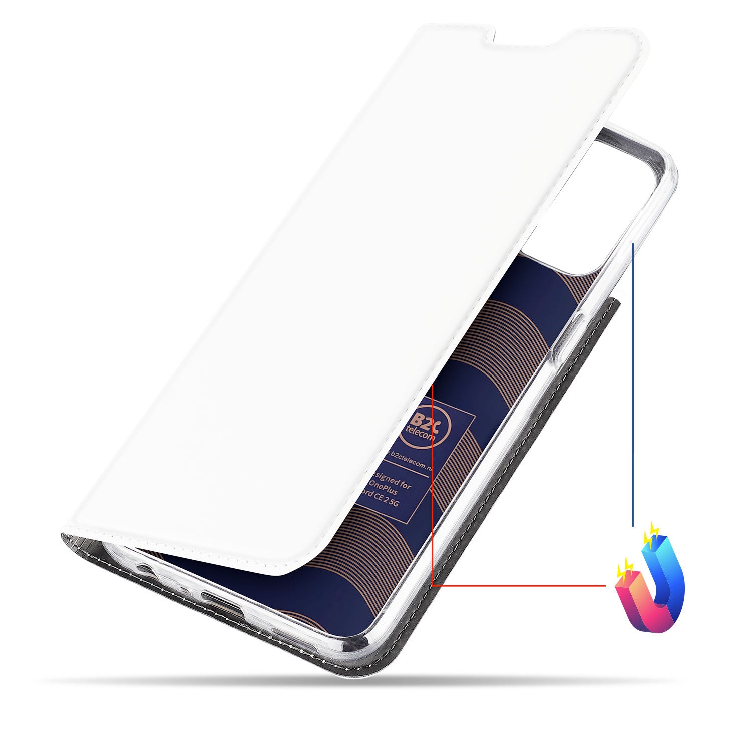 Bookcase OnePlus Nord CE 2 5G Telefoonhoesje Wit met Pasjehouder