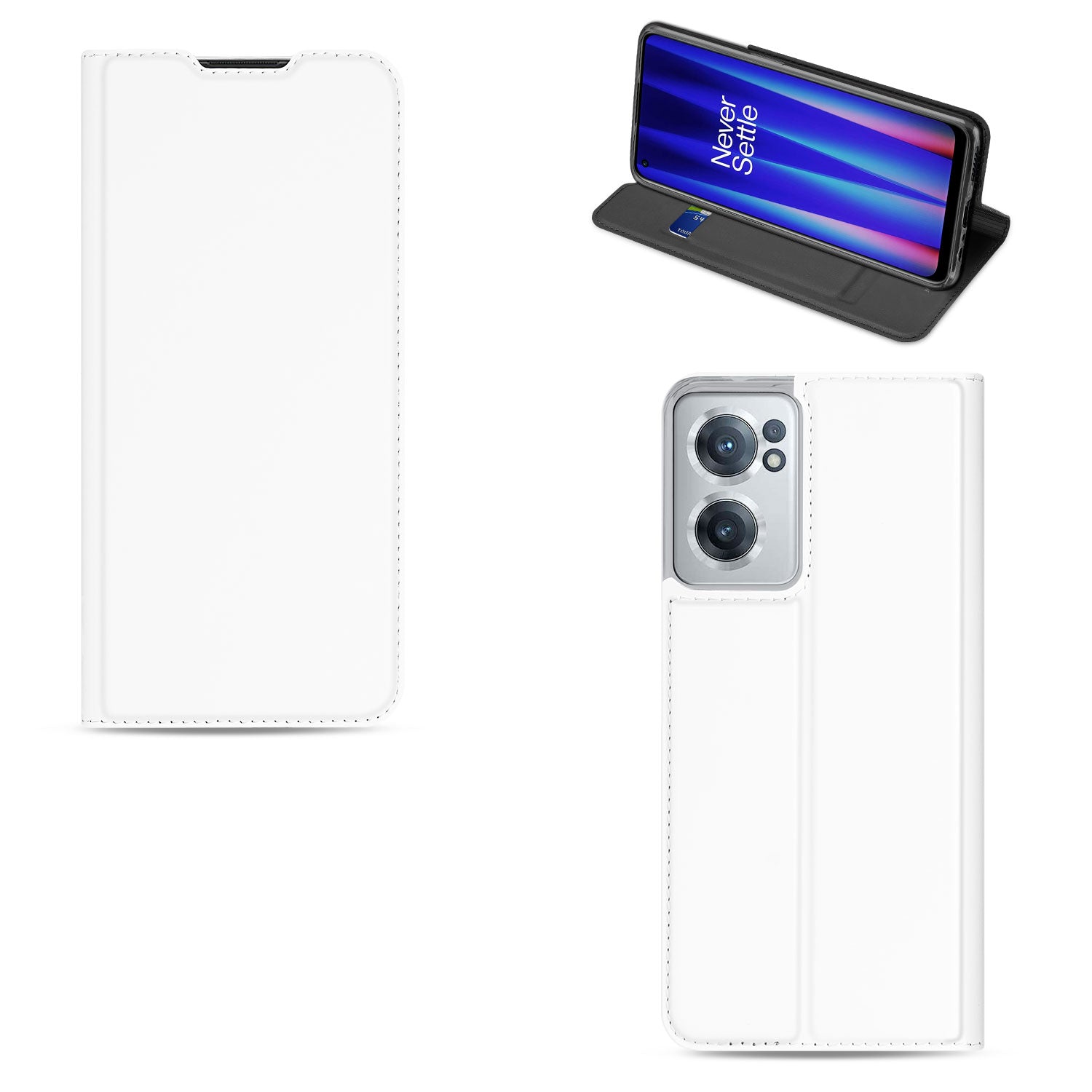 Bookcase OnePlus Nord CE 2 5G Telefoonhoesje Wit met Pasjehouder