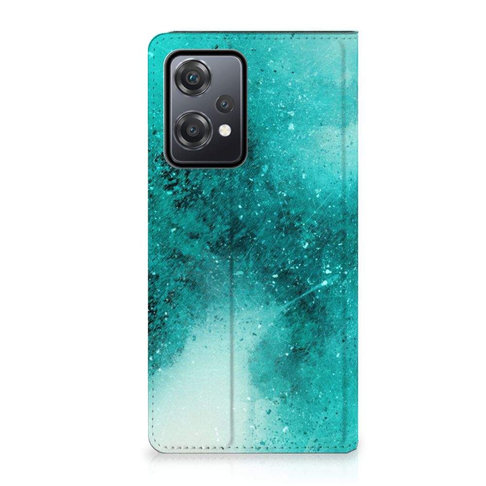 Bookcase OnePlus Nord CE 2 Lite 5G Painting Blue design turquoise aanzicht