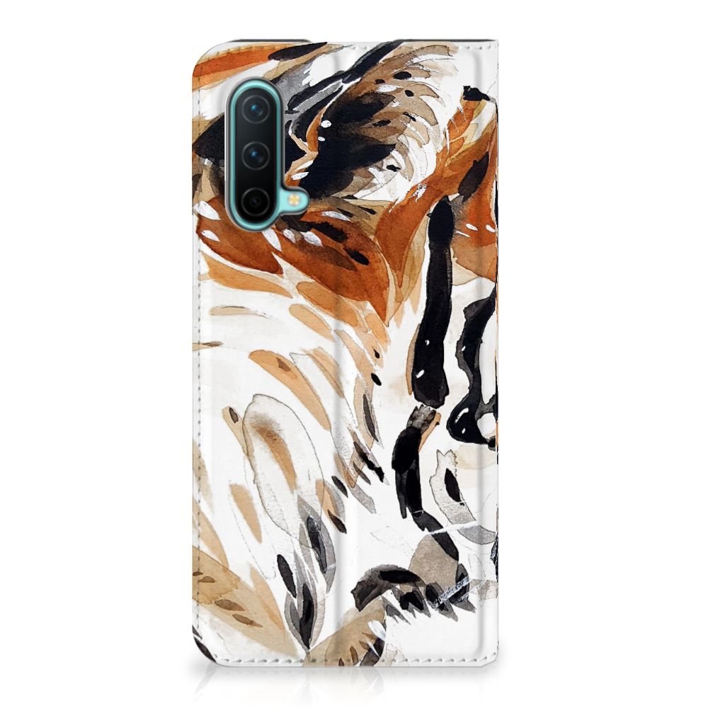 Bookcase OnePlus Nord CE 5G Watercolor Tiger - B2C Telecom