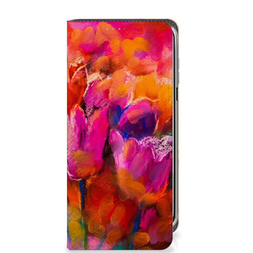 Bookcase Samsung Galaxy A16 5G/4G Tulips voorkant bloemen abstract