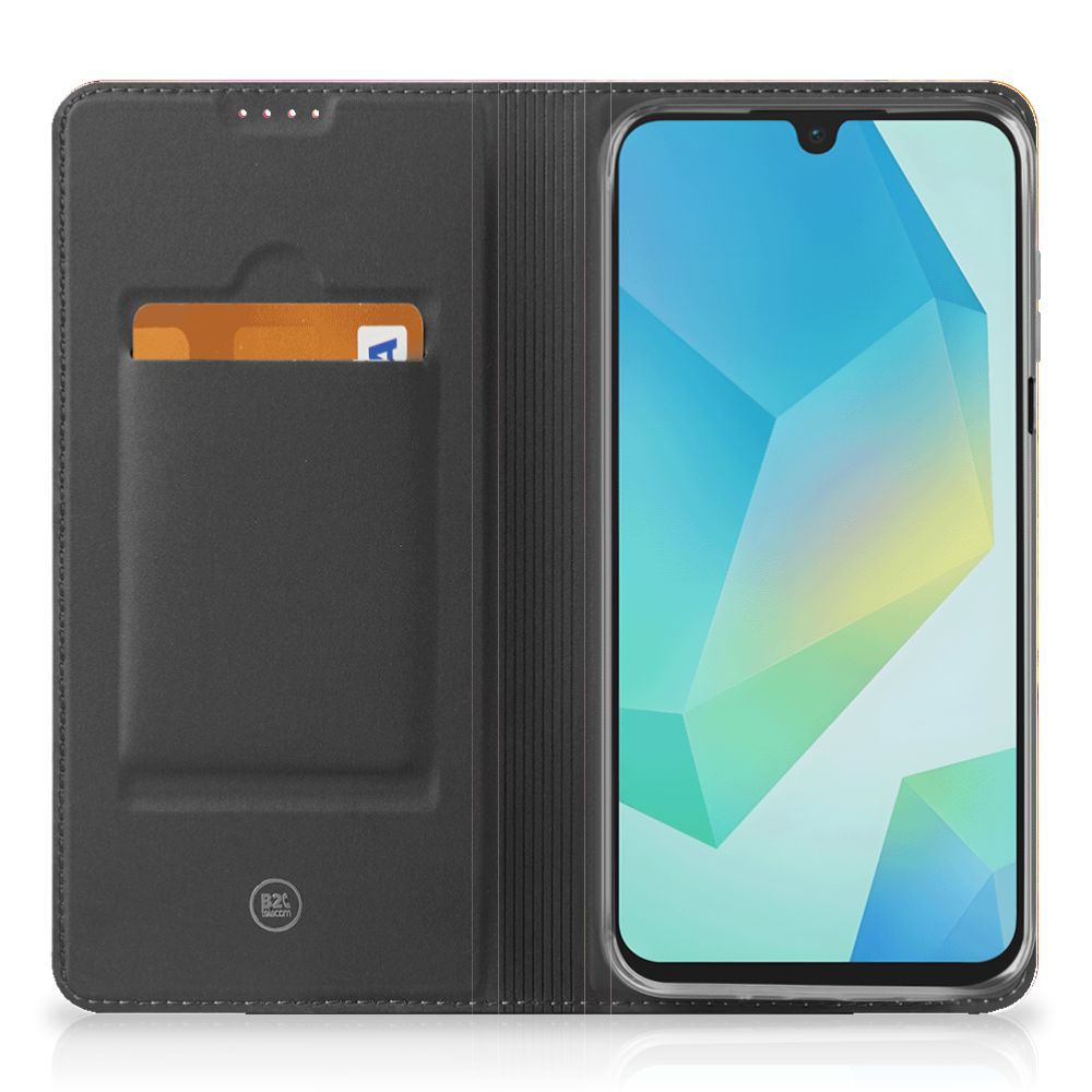 Bookcase Samsung Galaxy A16 5G/4G Tulips binnenkant zwart met pasjesvak