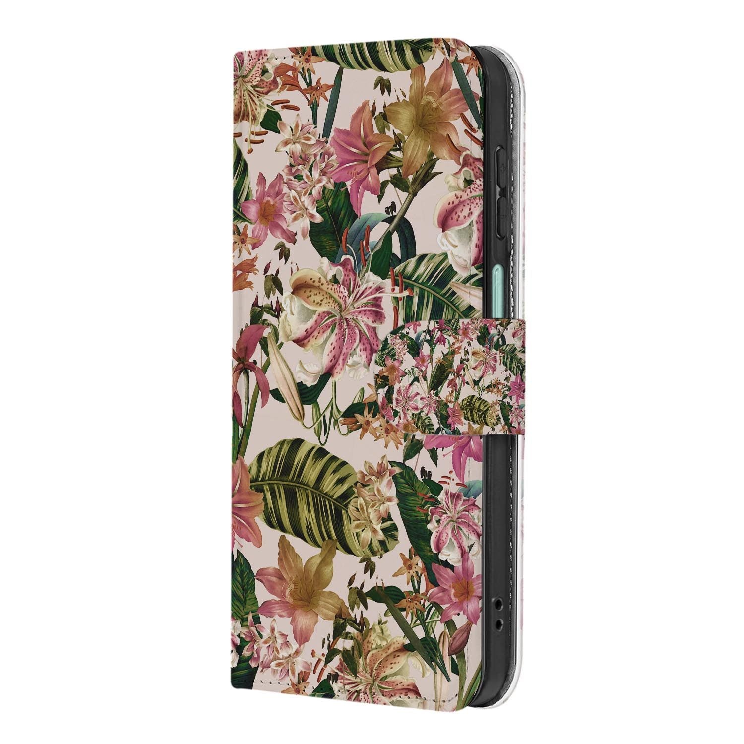 Samsung Galaxy A27 bookcase Flowers, achterkant met camera-uitsparing