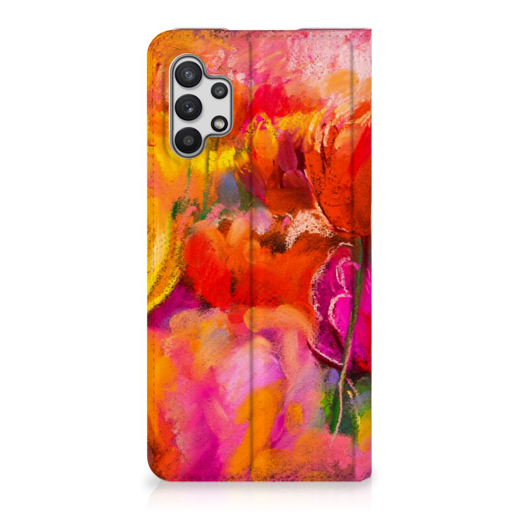 Bookcase Samsung Galaxy A32 5G Tulips design voorkant
