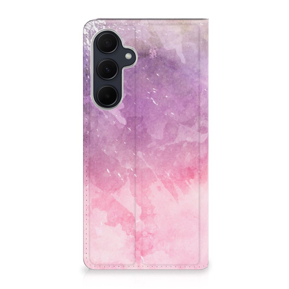 Bookcase Samsung Galaxy A35 Pink Purple Paint met een schilderachtig ontwerp voor bescherming en stijl 🎨