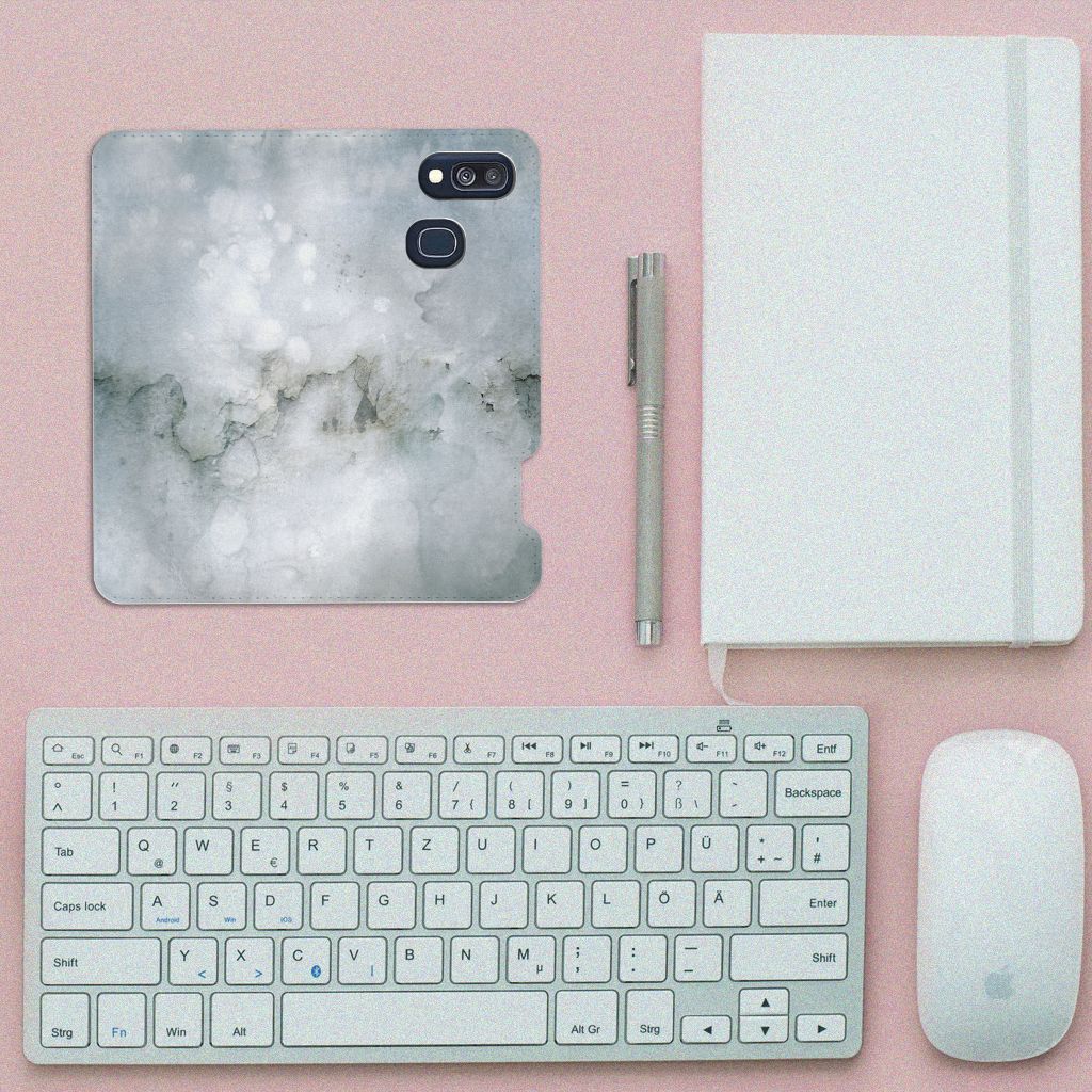 Bookcase Samsung Galaxy A40 Painting Grey