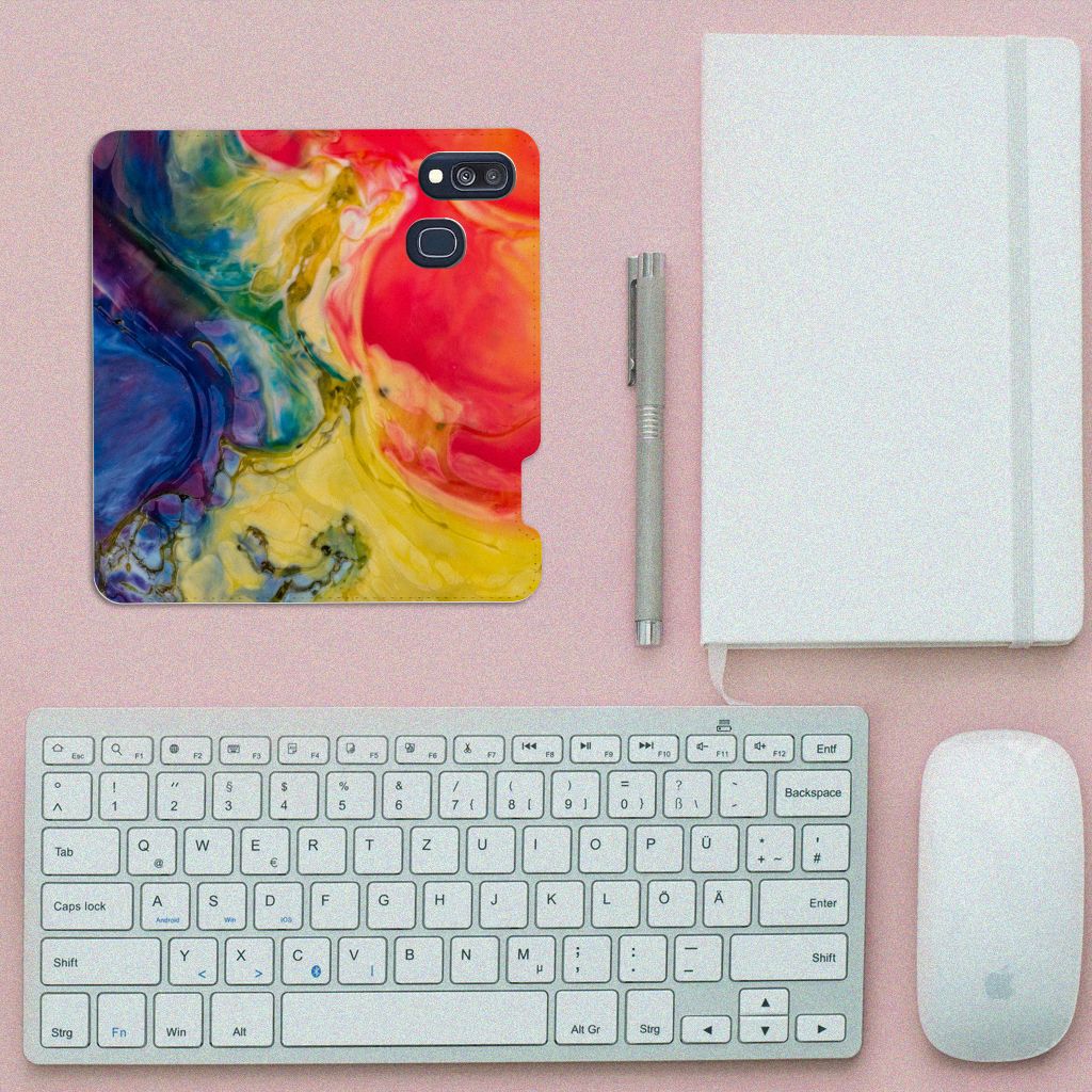 Bookcase Samsung Galaxy A40 Watercolor Dark