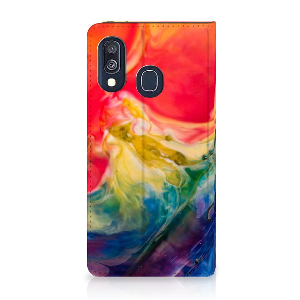 Bookcase Samsung Galaxy A40 Watercolor Dark