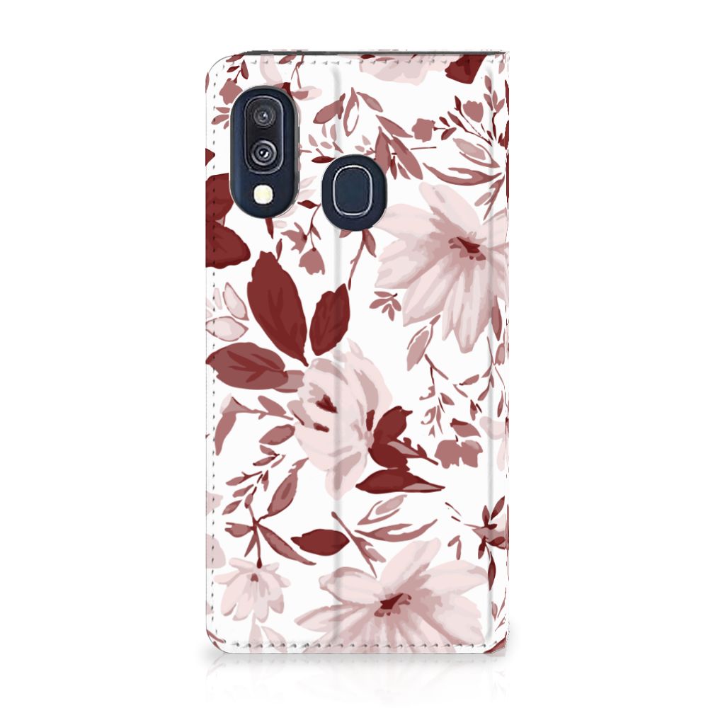 Bookcase Samsung Galaxy A40 Watercolor Flowers