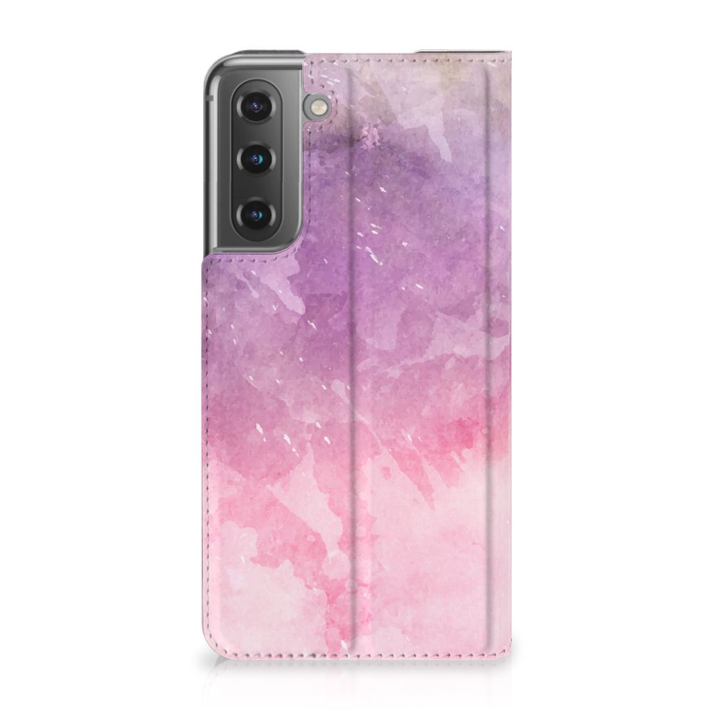 Samsung Galaxy S21 FE Bookcase Pink Purple Paint voorkant