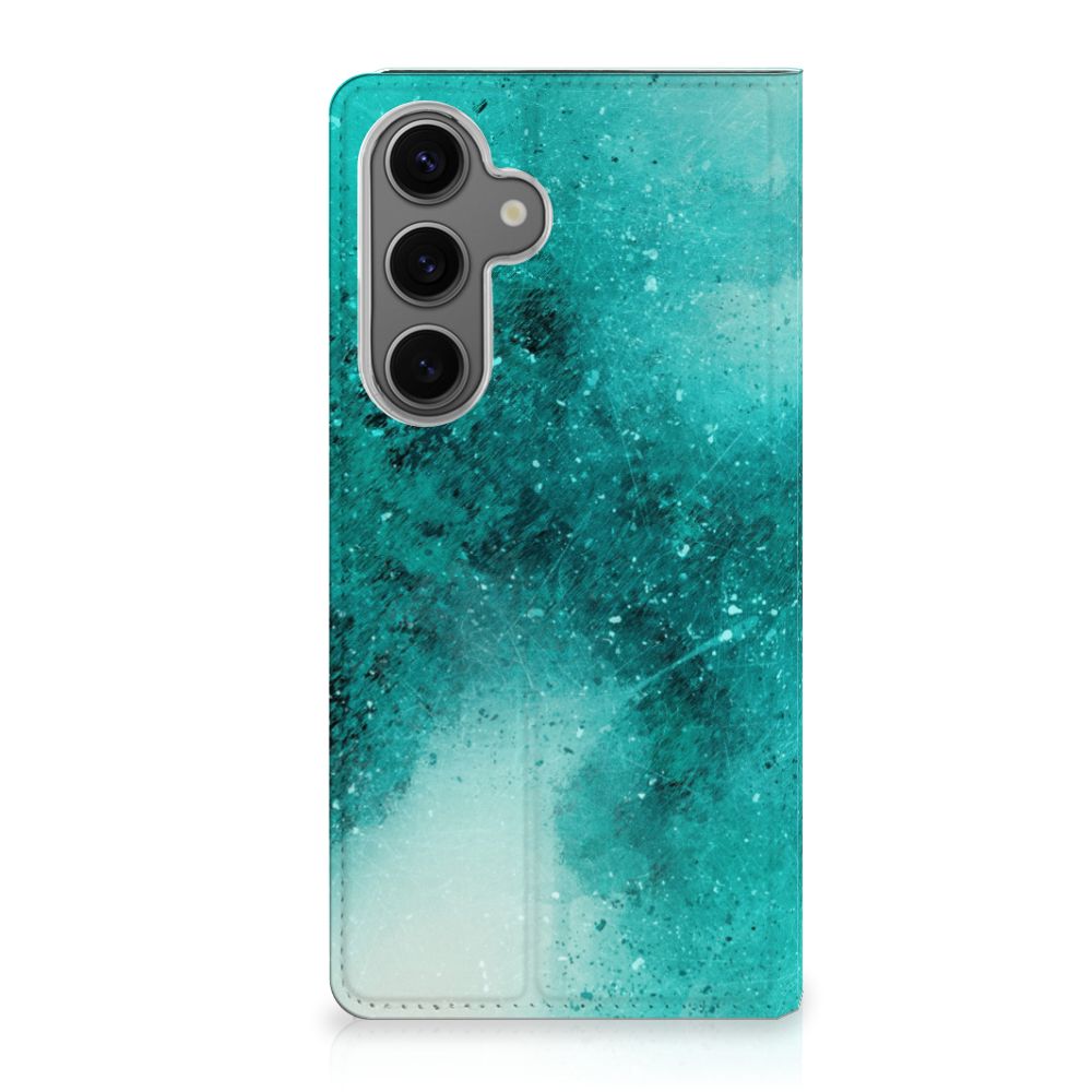 Bookcase Samsung Galaxy S24FE Painting Blue design blauw