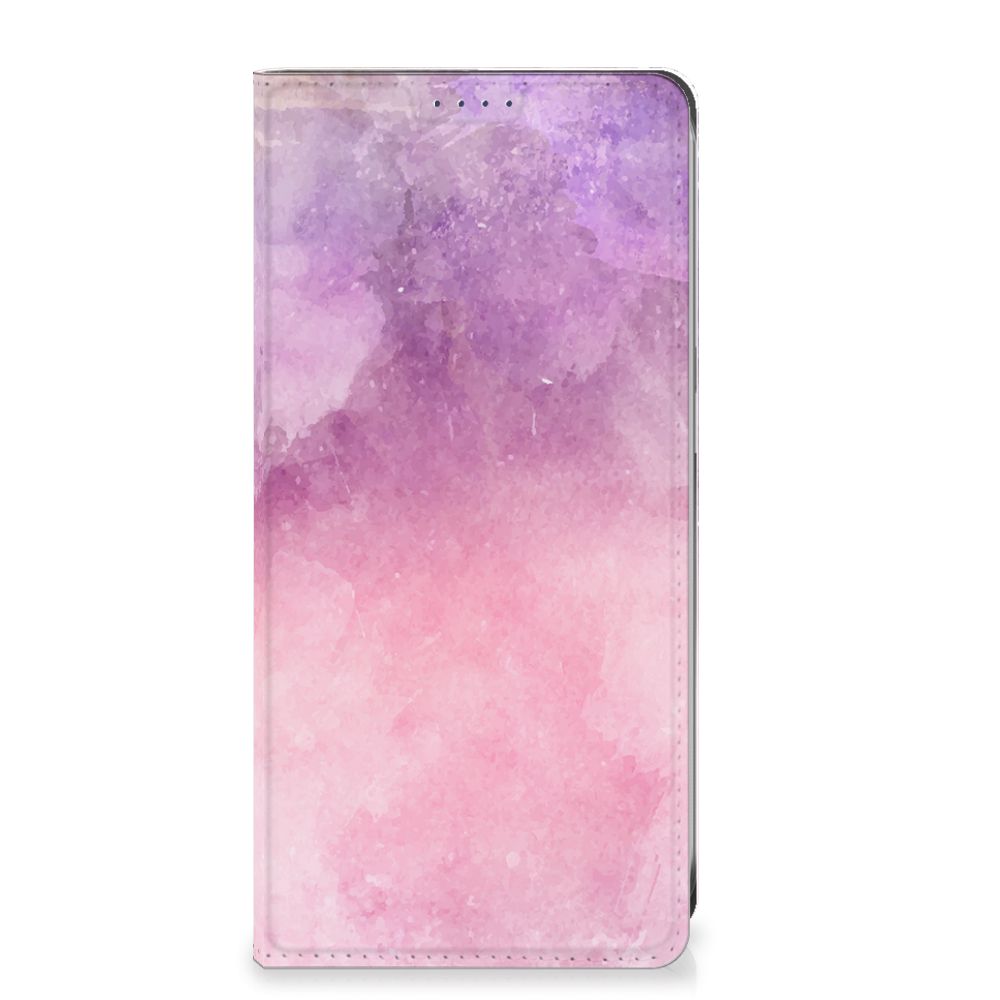 Bookcase Samsung Galaxy S24FE Pink Purple Paint design roze paars aanzicht