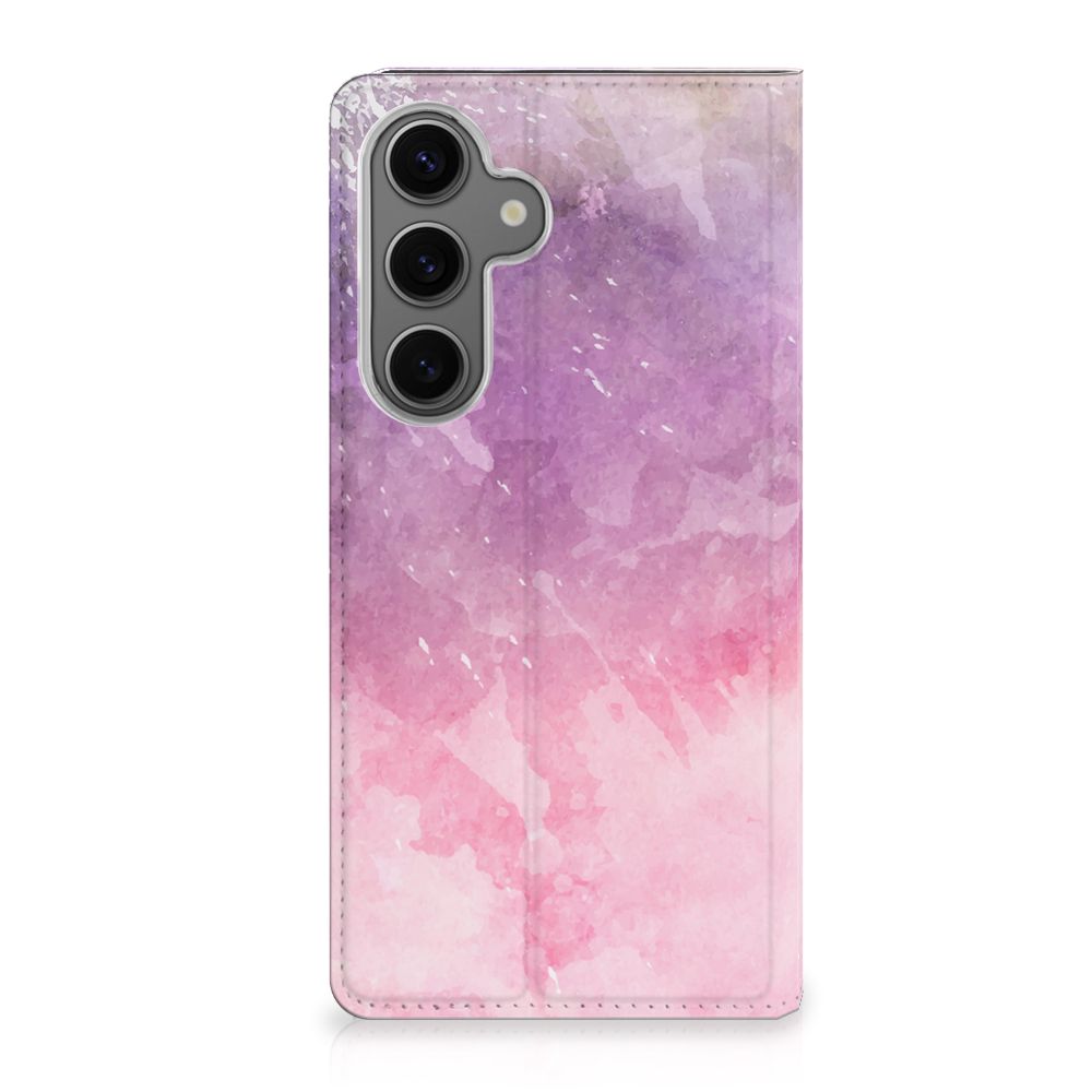 Samsung Galaxy S24FE Bookcase Pink Purple Paint voorzijde