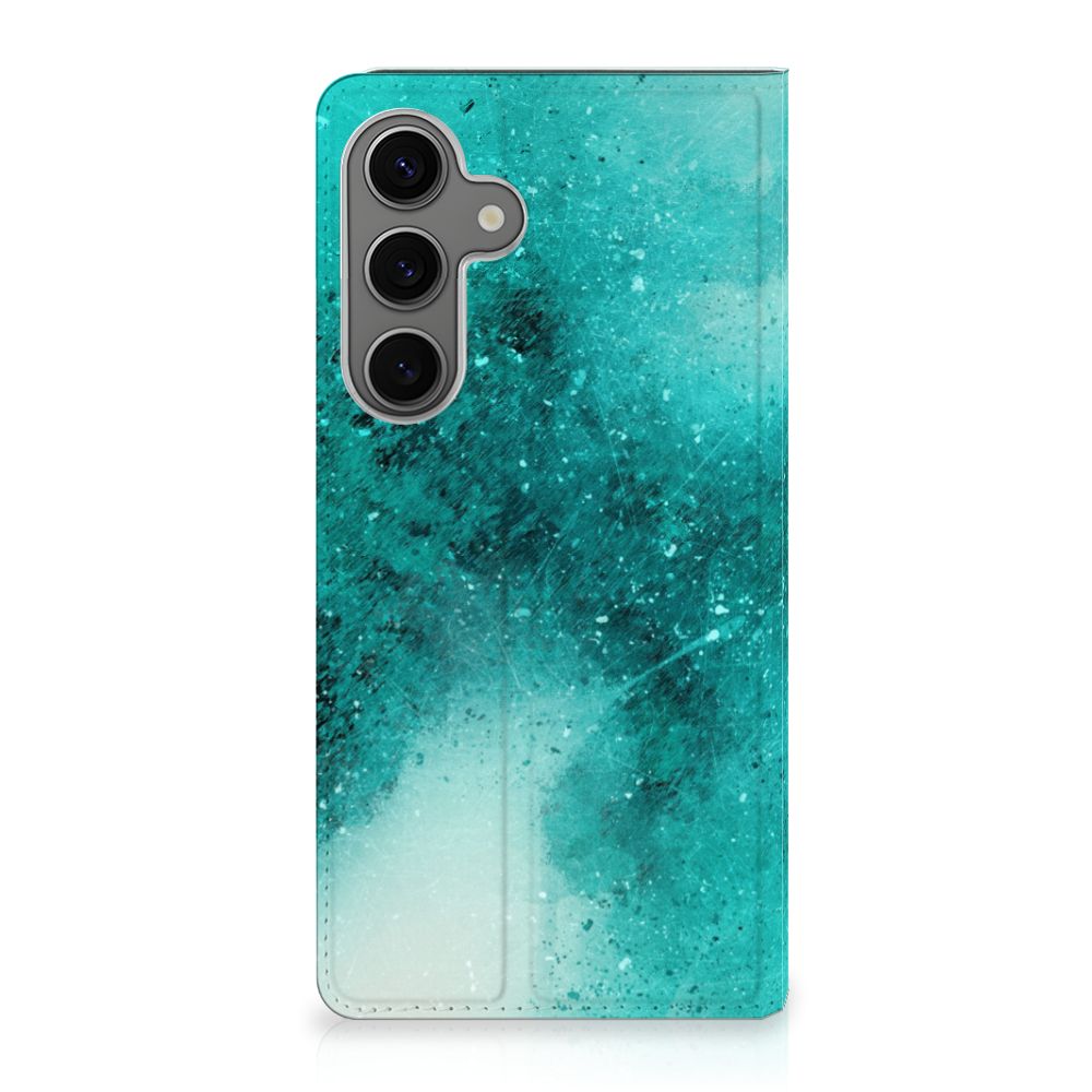 Bookcase Samsung Galaxy S25 Plus Painting Blue blauw design voorkant