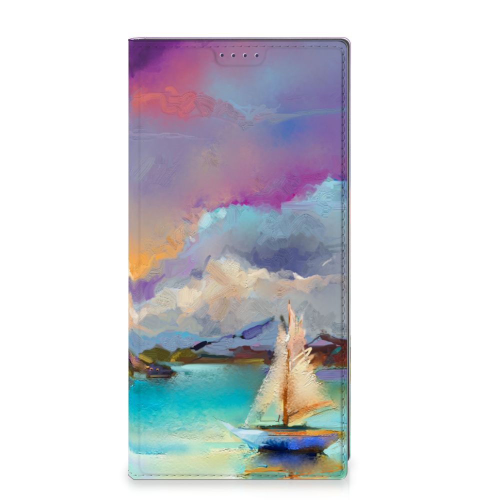 Samsung Galaxy S25 Ultra Bookcase Boat ontwerp abstract landschap