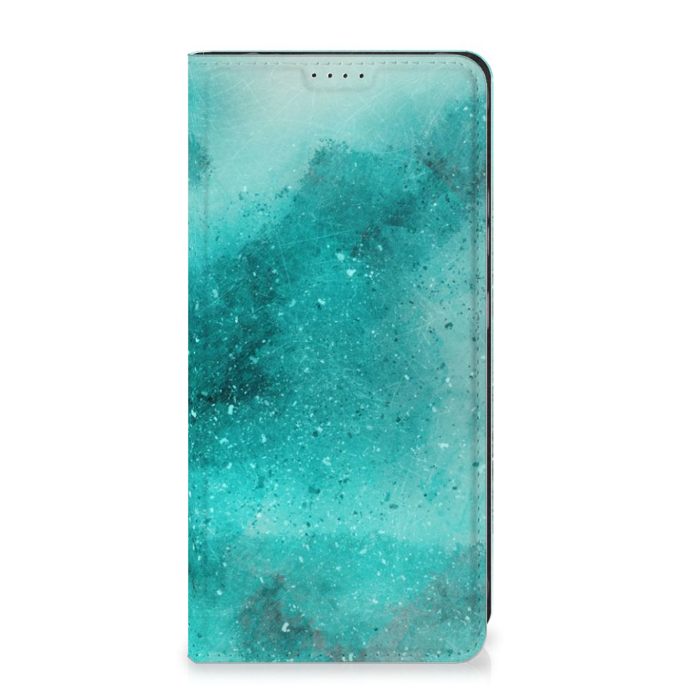 Bookcase Samsung Galaxy Xcover 7 Painting Blue met een prachtig aquamarijn ontwerp, perfect voor cadeau en bescherming.