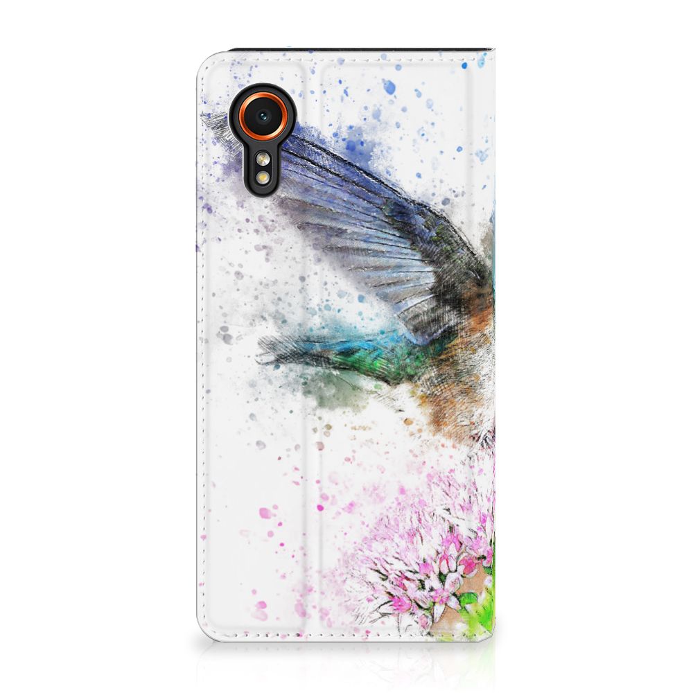 Bookcase Samsung Galaxy Xcover 7 Vogel designnaam vogel aanzicht