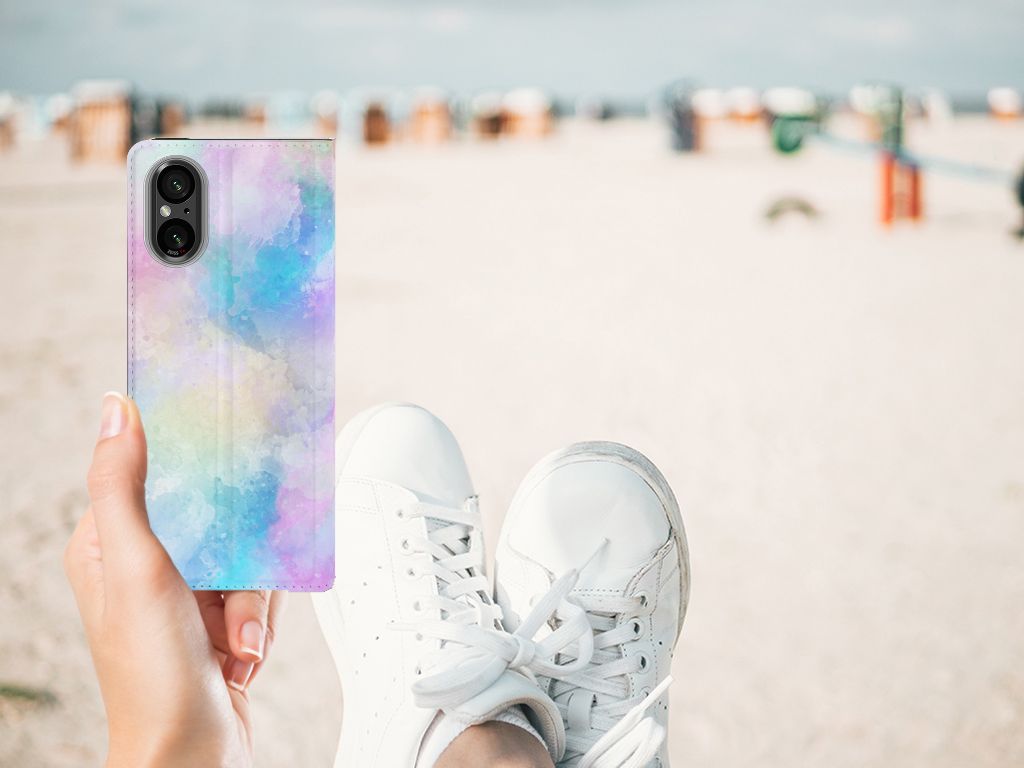 Bookcase Sony Xperia 5 V Watercolor Light aanzicht
