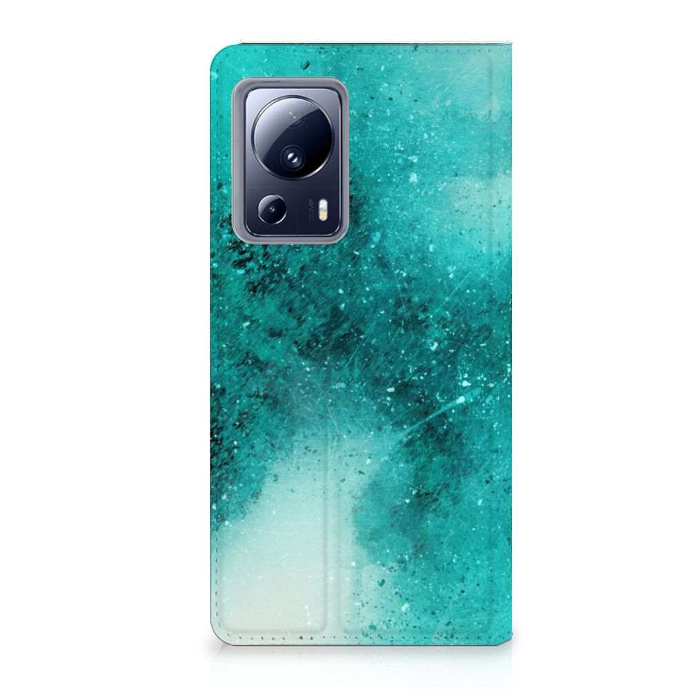 Bookcase Xiaomi 13 Lite Painting Blue telefoonhoesje design blauw