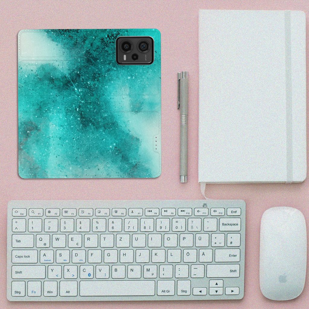 Bookcase Xiaomi Redmi Note 12 Pro Plus Painting Blue design bovenaanzicht
