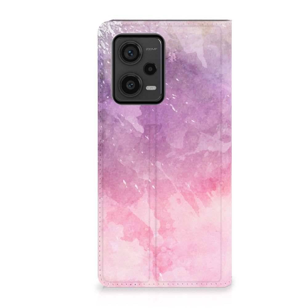 Bookcase Xiaomi Redmi Note 12 Pro Plus Pink Purple Paint design roze paars aanzicht