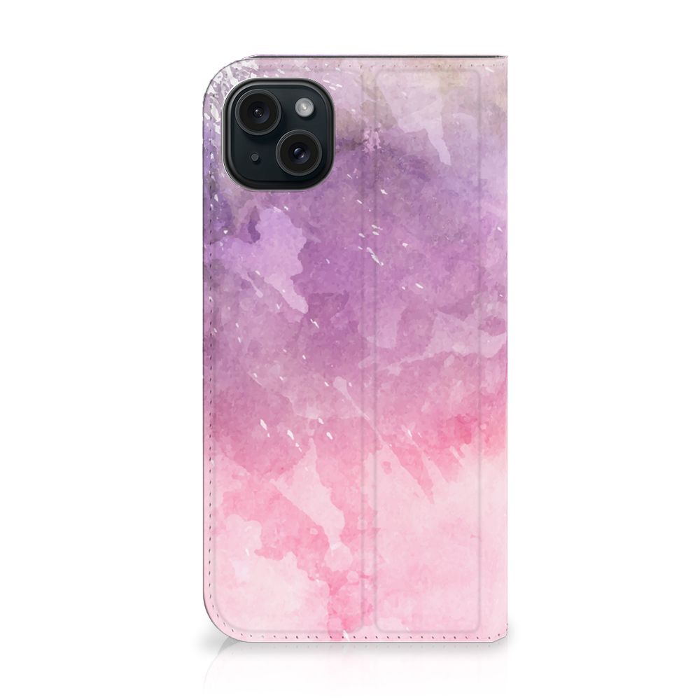 Bookcase iPhone 15 Plus Pink Purple Paint - Sierlijk design met prachtige kleuren voor je telefoon.