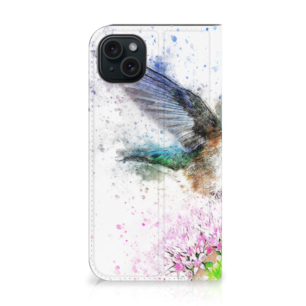 Bookcase iPhone 15 Plus Vogel smartphone design vogel bloemen