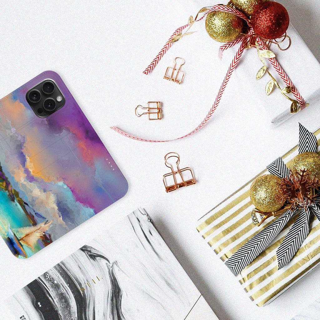 Bookcase iPhone 15 Pro Boat met abstracte bootontwerp op een stijlvolle ondergrond 🎨.