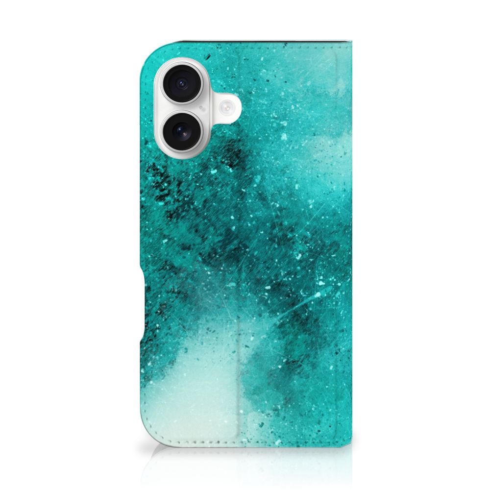 B2C Telecom iPhone 16 Bookcase Painting Blue achterzijde