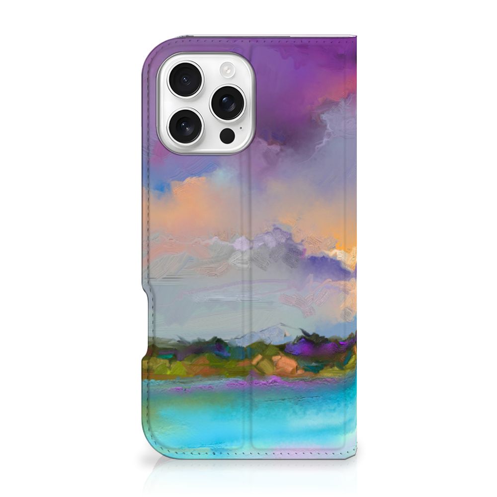Bookcase iPhone 16 Pro Max Boat ontwerp abstract schilderij bootje aanzicht