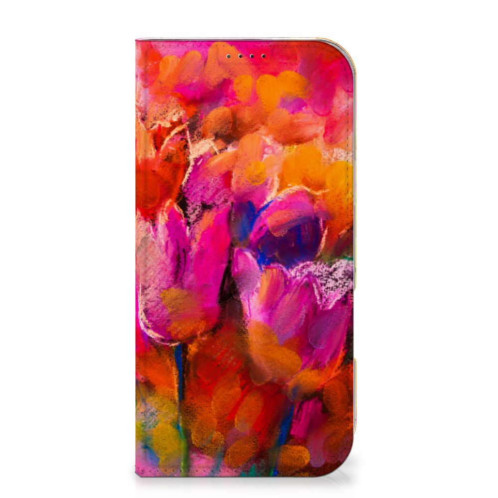 B2C Telecom iPhone 16 Pro Max Bookcase Tulips voorkant