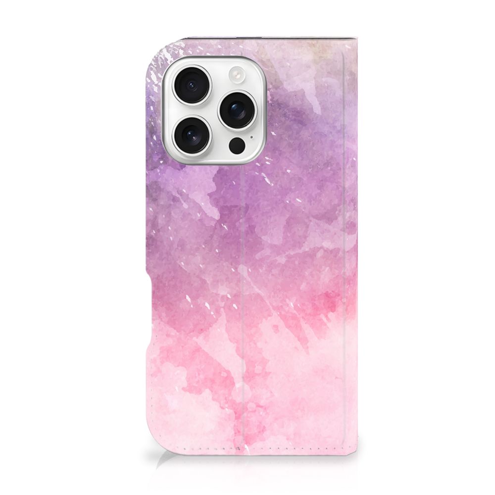 B2C Telecom Bookcase iPhone 16 Pro Pink Purple Paint voorkant