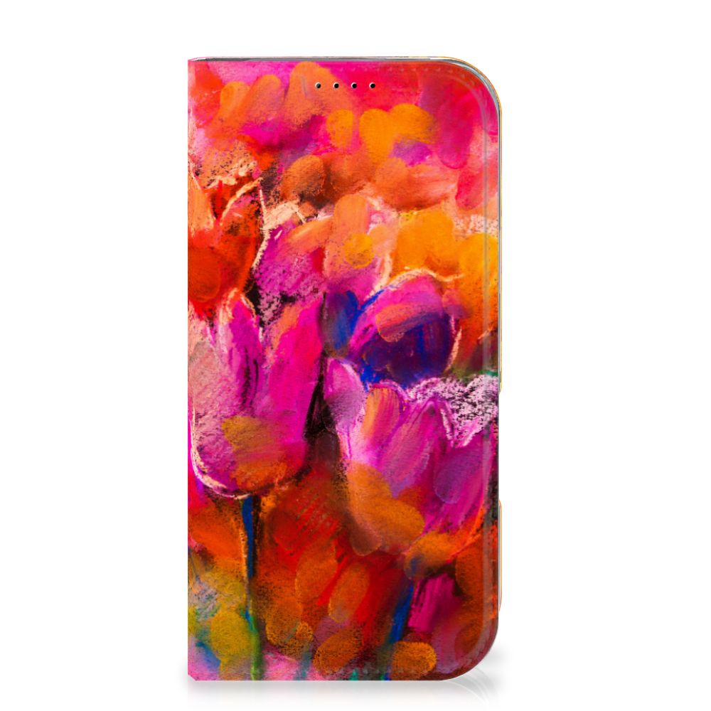 B2C Telecom iPhone 16 Pro Bookcase Tulips voorkant